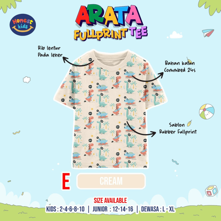 PO ARATA FULLPRINT TEE (KIDS & TEEN) BY HONEST KIDS
