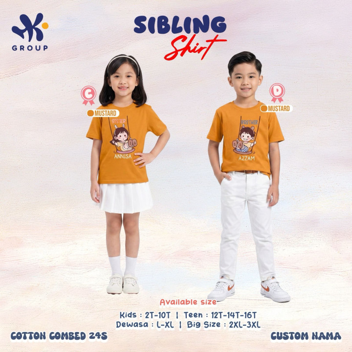 PO SIBLING TSHIRT CUSTOM NAME LENGAN PENDEK BY HK GROUP