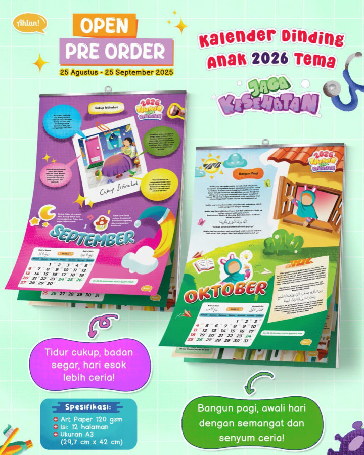 PO KALENDER DINDING ANAK 2026 BY AHLAN