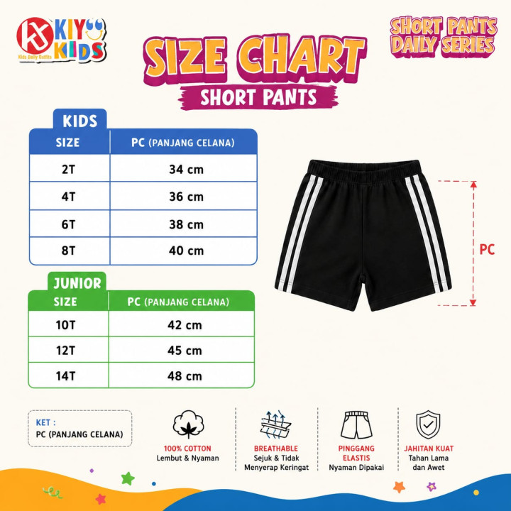 PO BASIC SHORT PANT SERIES BY KIYO KIDS