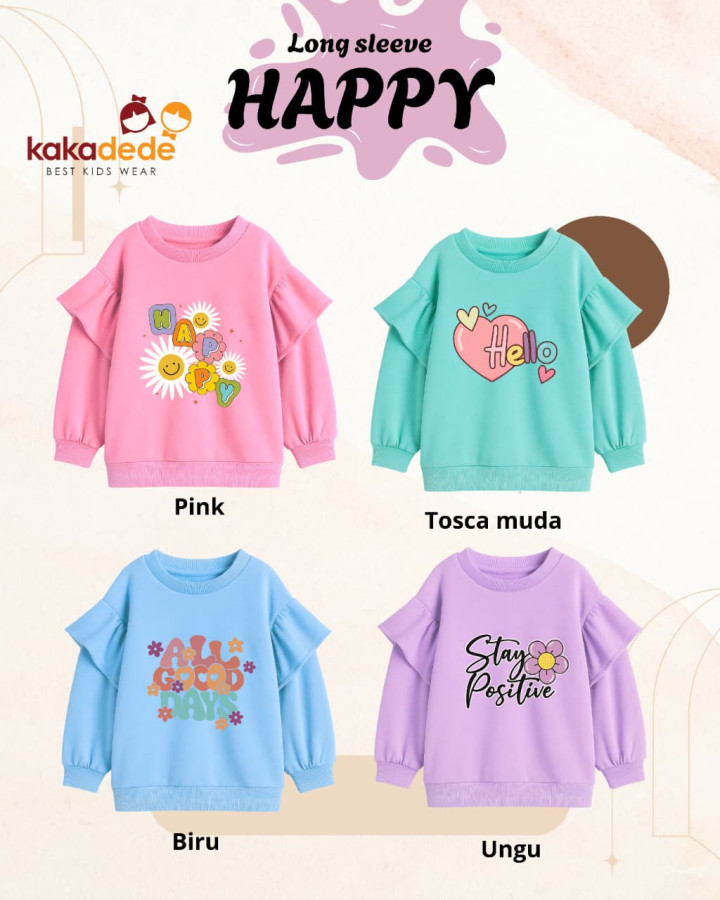 PO LONGSLEEVE HAPPY (TEEN & JUMBO) BY KAKADEDE
