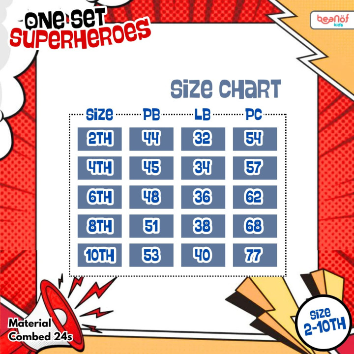 PO ONESET SUPERHERO BY BEANOFKIDS