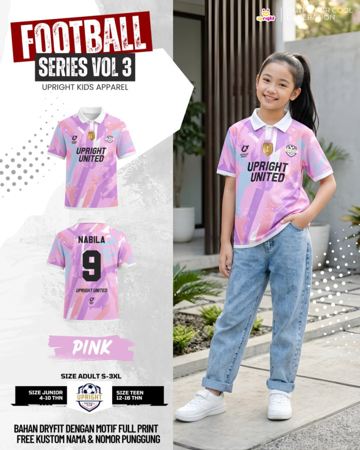 PO FOOTBALL SERIES TSHIRT VOL 3 CUSTOM NAME DAN NO PUNGGUNG BY UPRIGHT