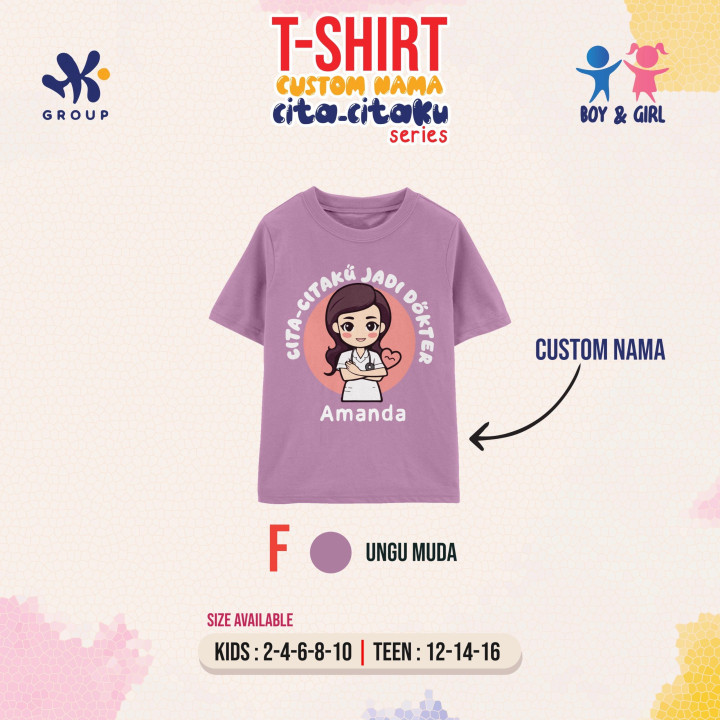  PO T-SHIRT CUSTOM NAMA CITA-CITAKU SERIES BY HK GROUP