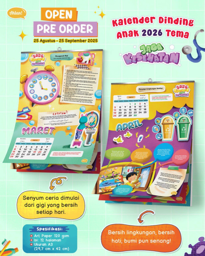 PO KALENDER DINDING ANAK 2026 BY AHLAN