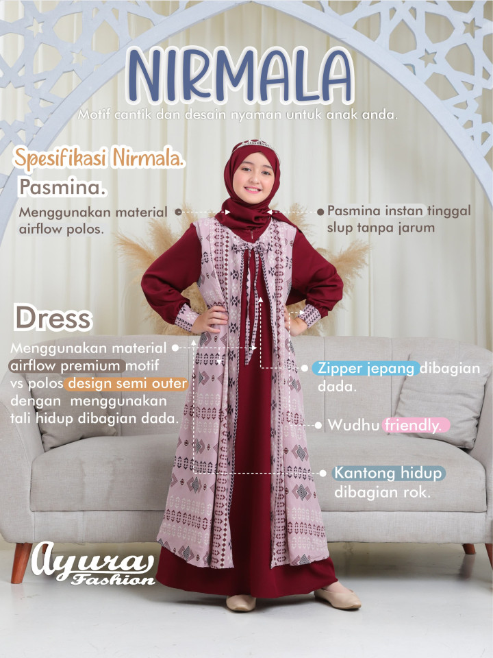 READY STOK GAMIS NIRMALA BY AYURA FASHION