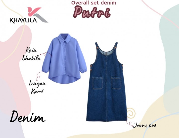 OVERALL SET DENIM PUTRI DEWASA BY KHAYLILA