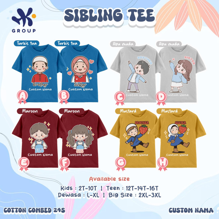 PO SIBLING TEE (PENDEK) BY HK GRUP