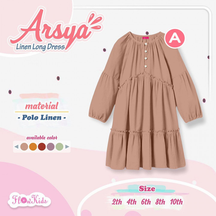 ARSYA LINEN LONG DRESS BY FLOW KIDS