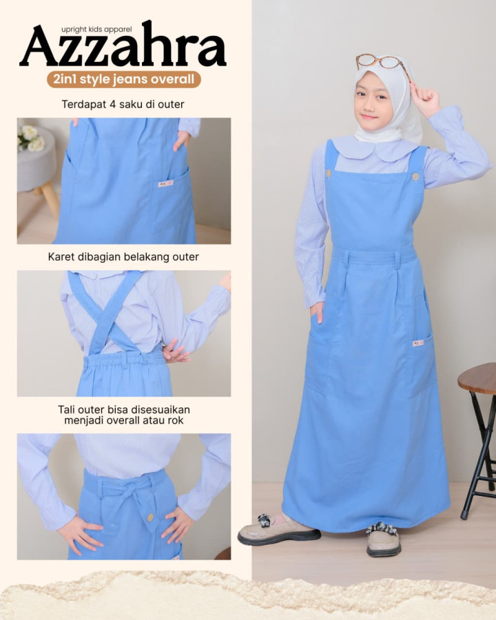 PO AZZAHRA 2IN1 STYLE JEANS OVERALL BY UPRIGHT