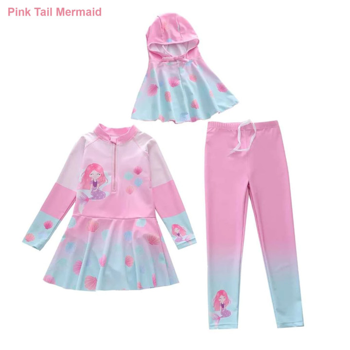 FAST PO 3IN1 TUNIK GIRL SERIES BAJU RENANG