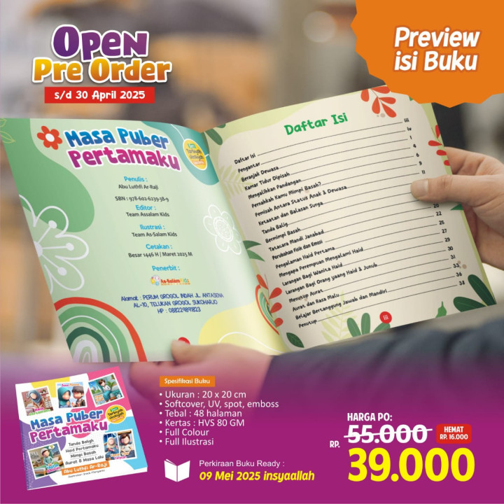 PO BUKU MASA PUBER PERTAMAKU BY AS-SALAM KIDS