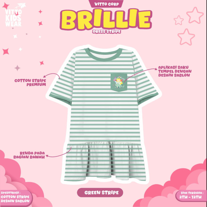 PO BRILLIE DRESS STRIPE BY VITTO KIDSWEAR
