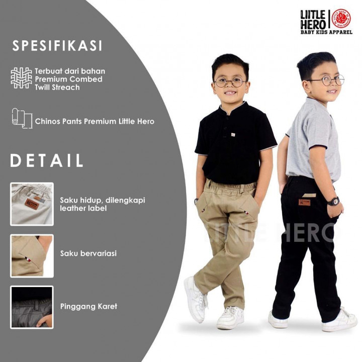CHINOS PANTS PREMIUM BY LITTLE HERO