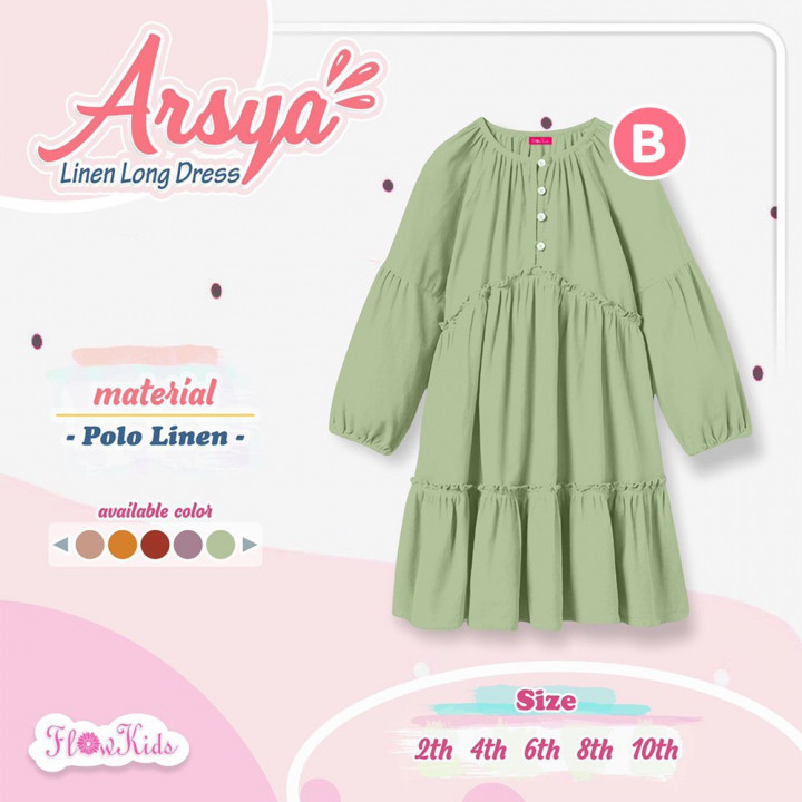 ARSYA LINEN LONG DRESS BY FLOW KIDS