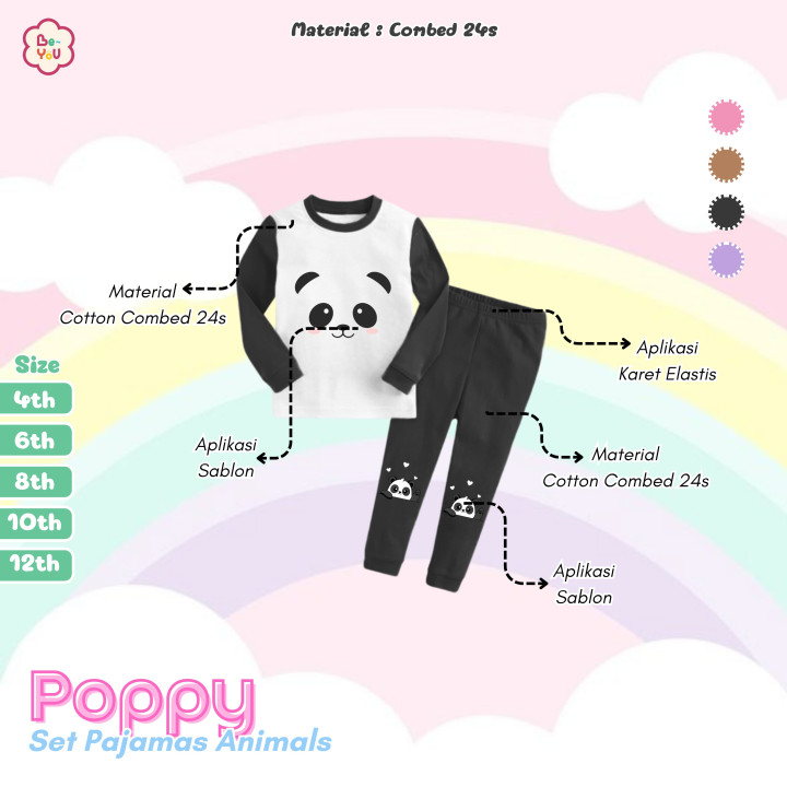 PO POPPY SET PAJAMAS ANIMAL BY BE YOU