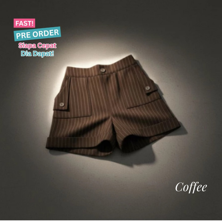 FAST PO STRIPE BUTTON SHORTPANS