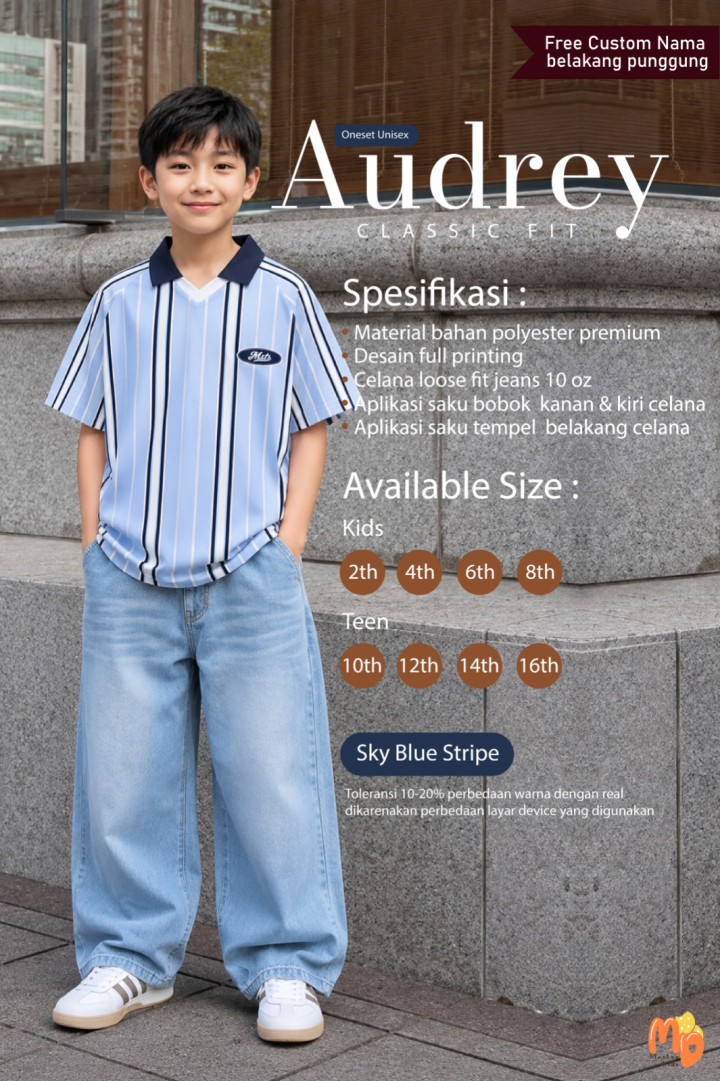 PO ONESET JERSEY AUDREY SPORTY CUSTOM NAMA BY MASTER KIDDOS