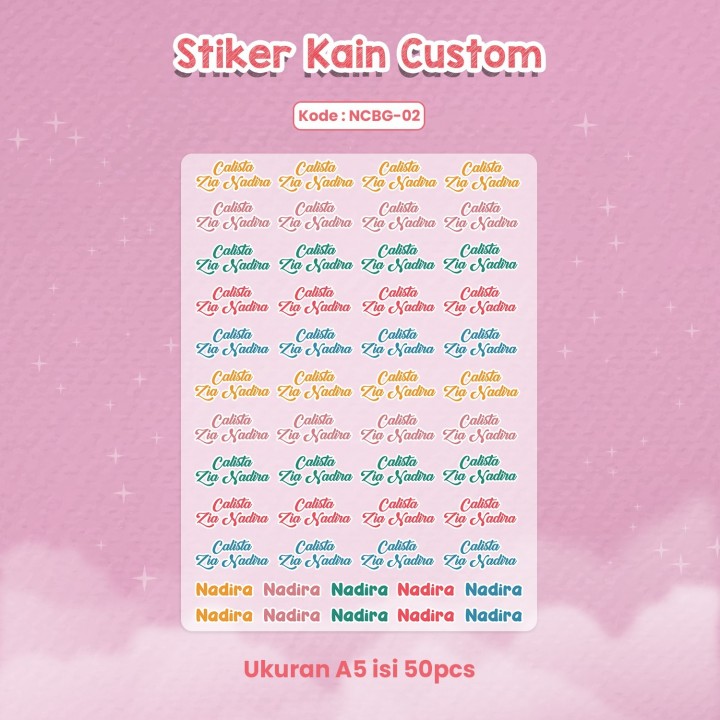 PO STIKER KAIN CUSTOM NAMA PANGGILAN MGL