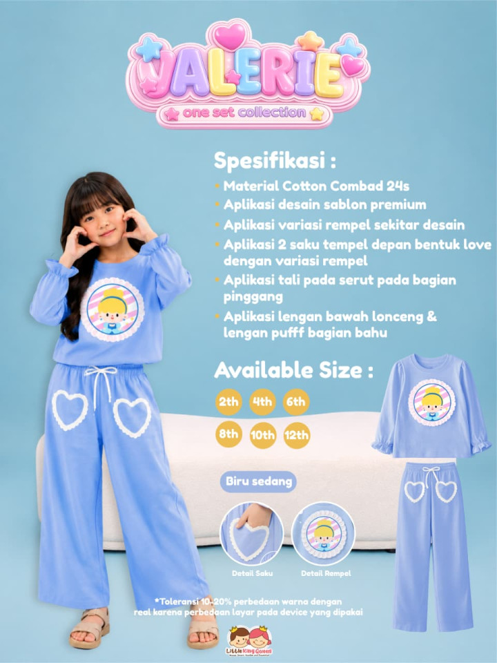 PO SET  VALERIE COLLECTION BY LITTLE KING QUEEN