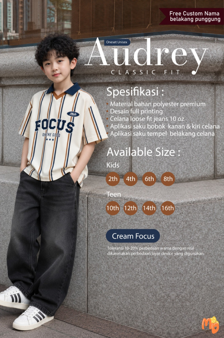 PO ONESET JERSEY AUDREY SPORTY CUSTOM NAMA BY MASTER KIDDOS