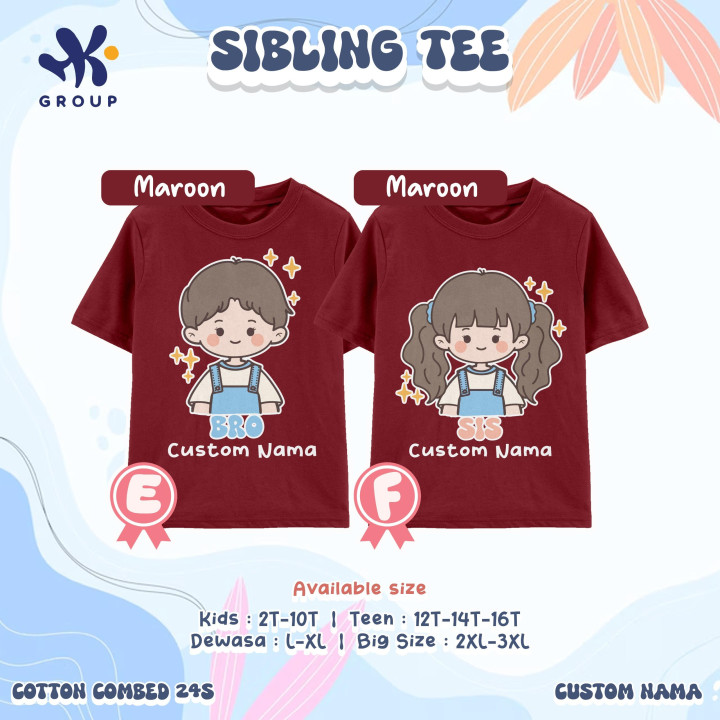 PO SIBLING TEE (PENDEK) BY HK GRUP