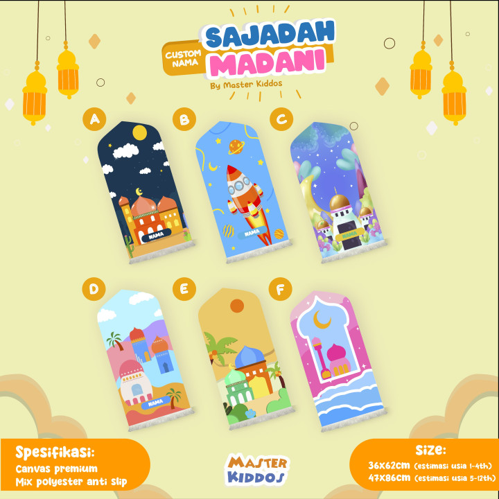 PO SAJADAH MADANI CUSTOM NAMA (KIDS) BY MASTER KIDDOS