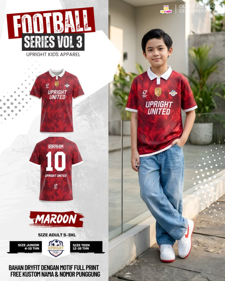 PO FOOTBALL SERIES TSHIRT VOL 3 CUSTOM NAME DAN NO PUNGGUNG BY UPRIGHT