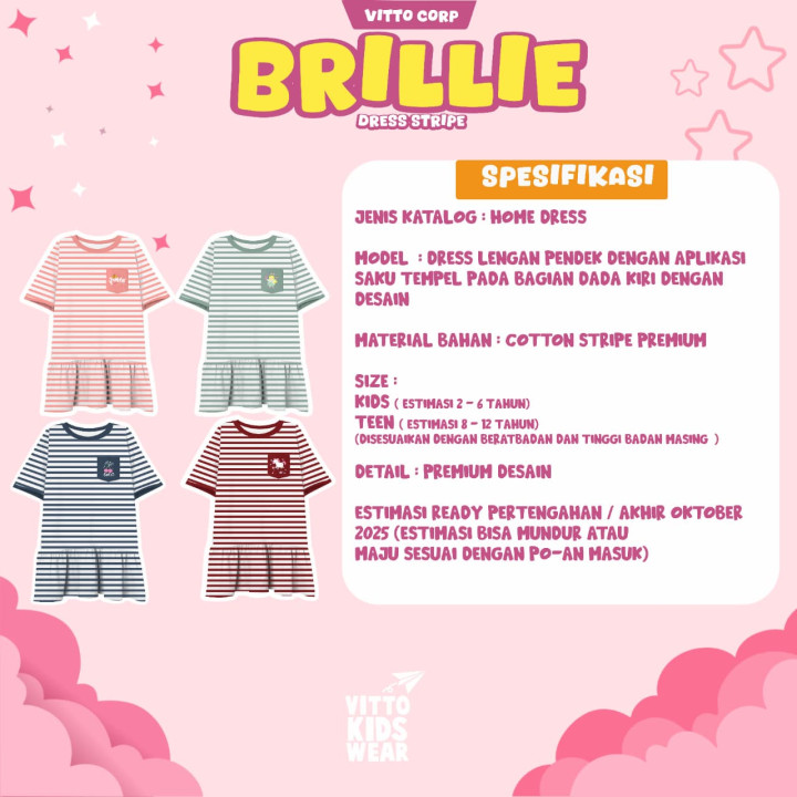PO BRILLIE DRESS STRIPE BY VITTO KIDSWEAR