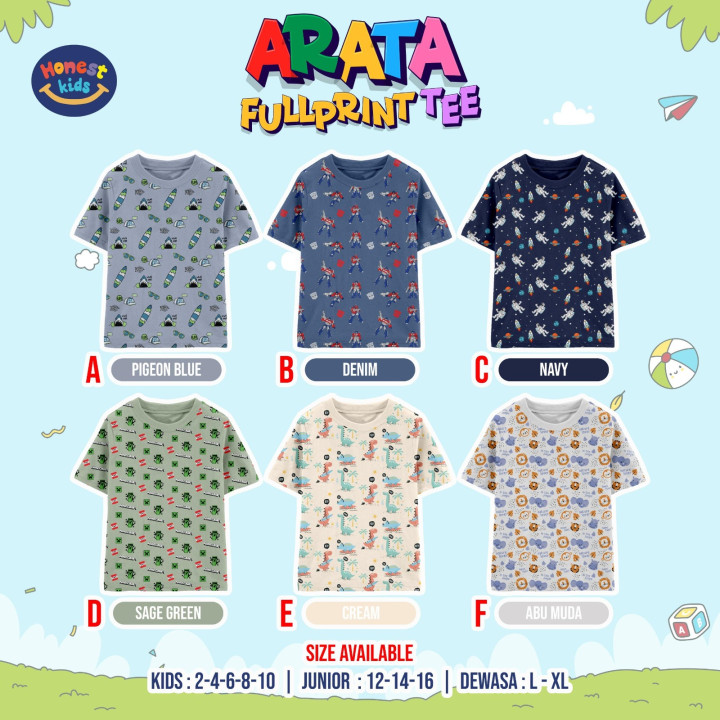 PO ARATA FULLPRINT TEE (KIDS & TEEN) BY HONEST KIDS
