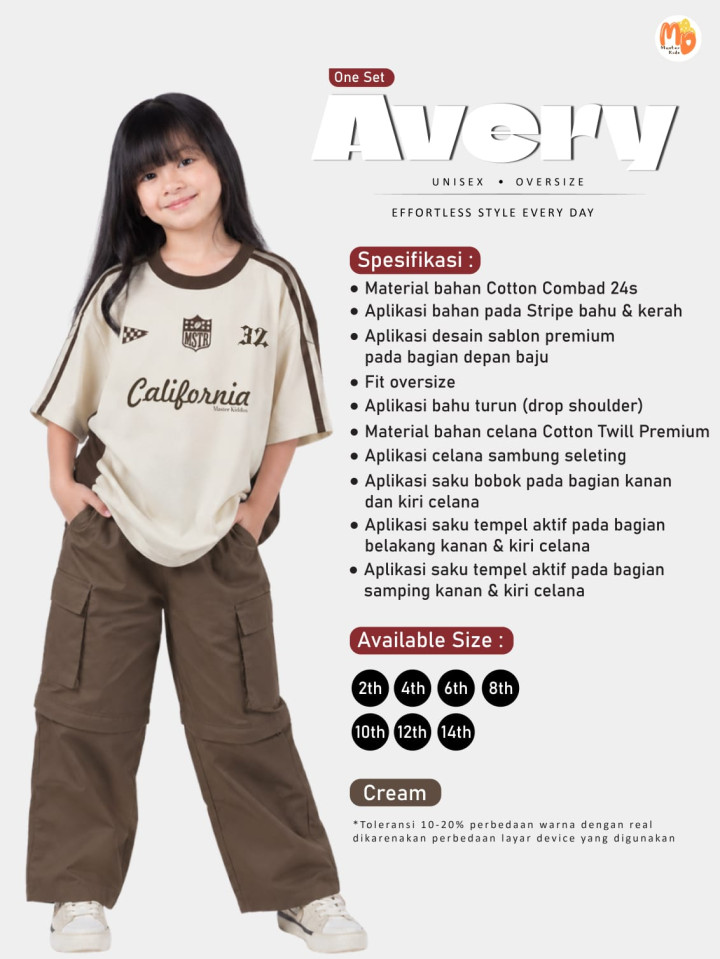 PO ONE SET AVERY UNISEX BY MASTER KIDDOS