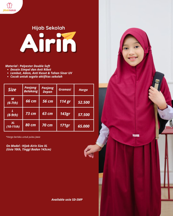 PO HIJAB SEKOLAH AIRIN BY BABYJAB
