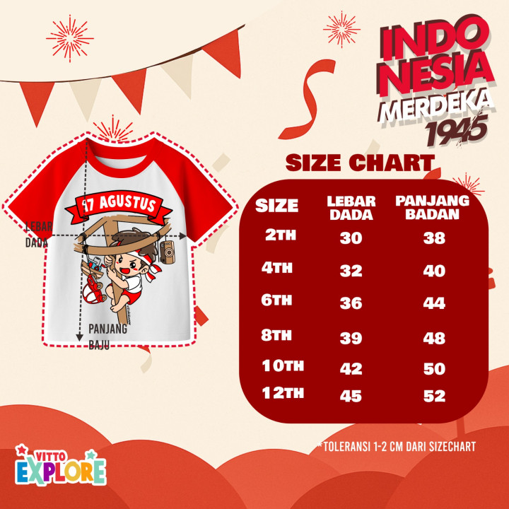 PO T-SHIRT INDONESIA MERDEKA BY VITTO EXPLORE