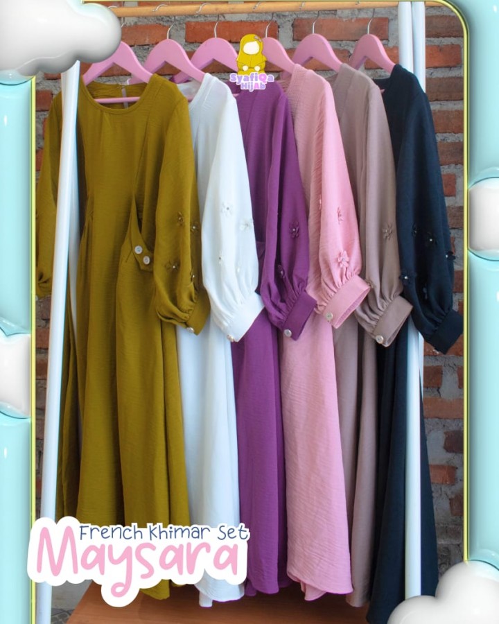 PO FRENCH KHIMAR SET MAYSARA V SHAPE HIJAB BY SYAFIQA