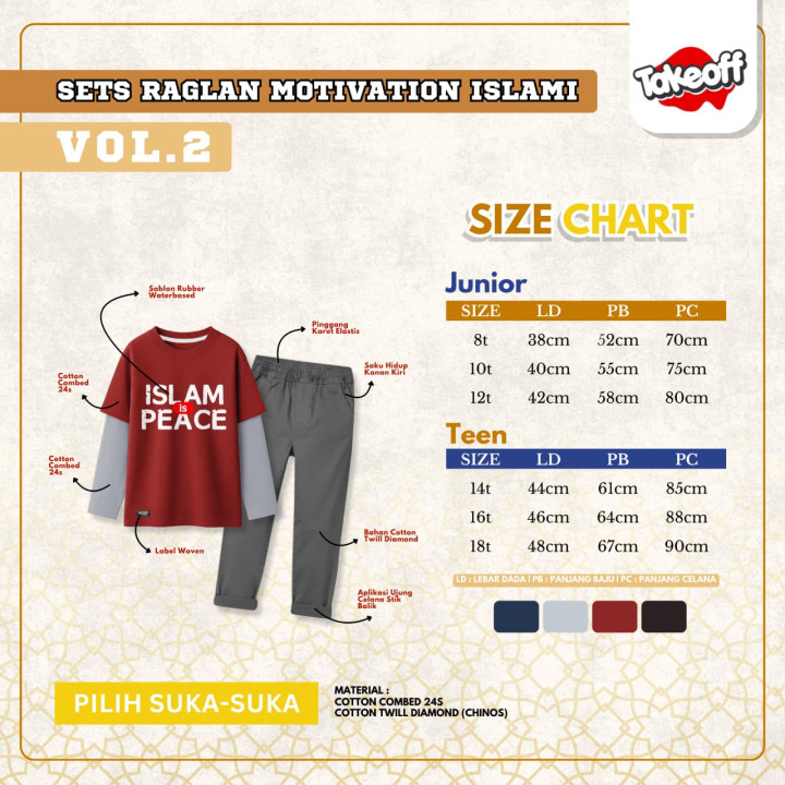 PO SET RAGLAN MOTIVATION ISLAMI VOL.2 BY TAKE OFF