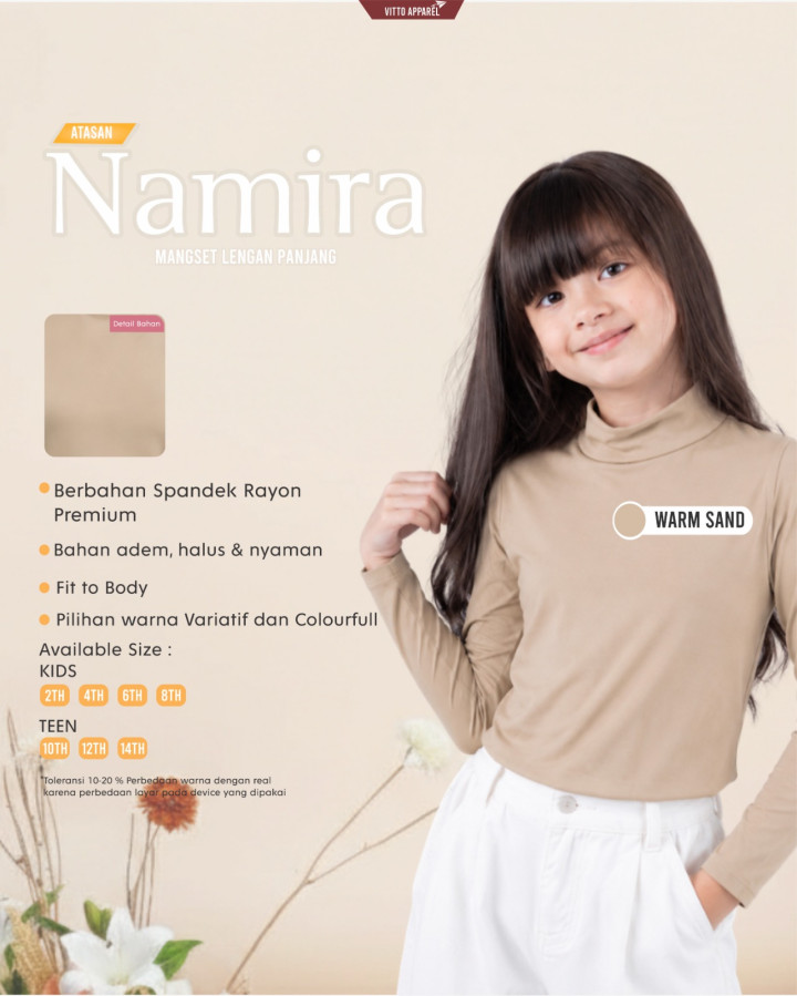 PO NAMIRA MANSET ANAK PANJANG BY VITTO APPAREL