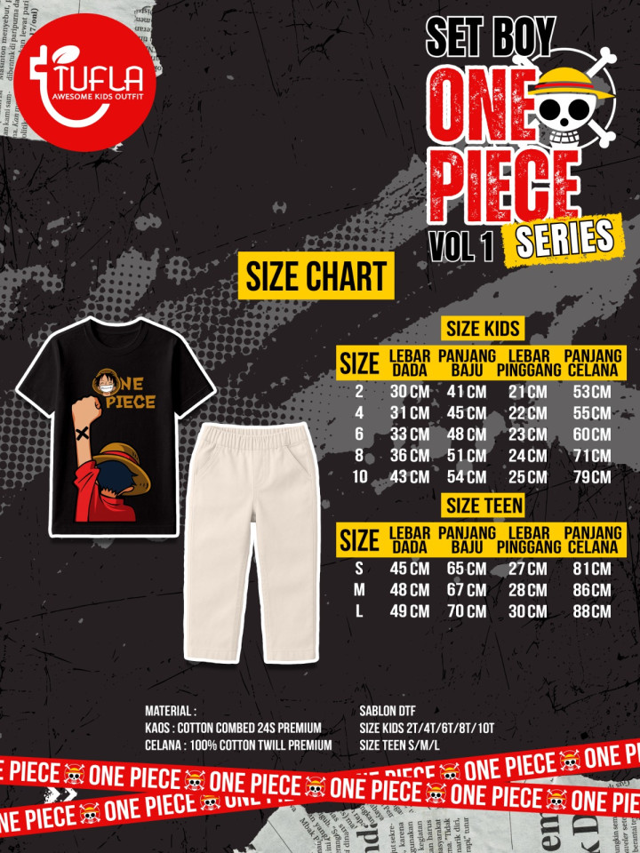 PO SET BOY ONE PIECE SERIES VOL 1 BY TUFLA KIDS