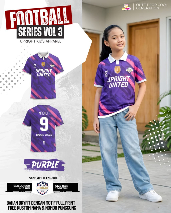 PO FOOTBALL SERIES TSHIRT VOL 3 CUSTOM NAME DAN NO PUNGGUNG BY UPRIGHT