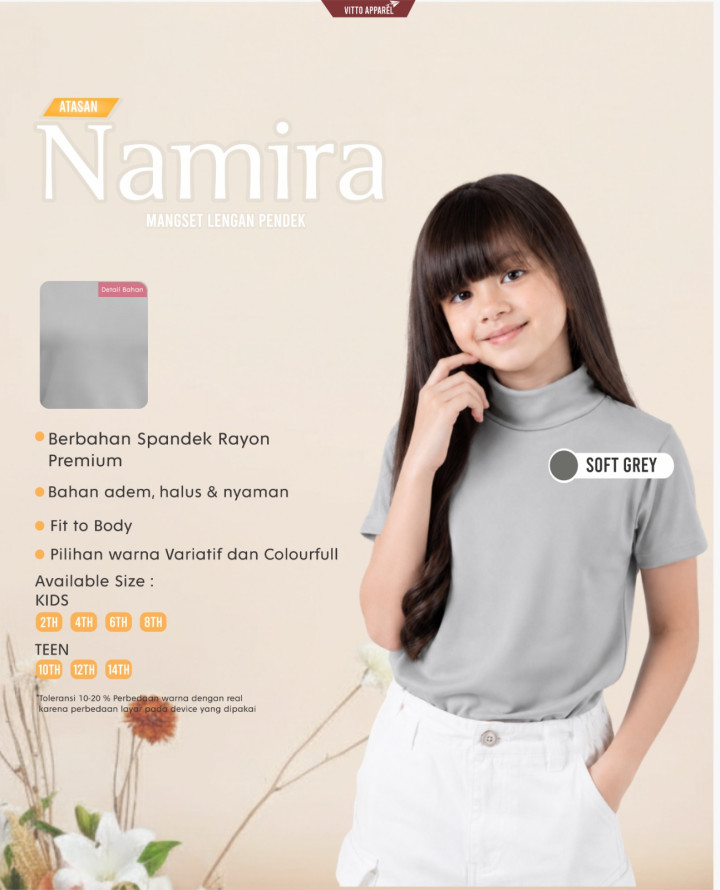 PO NAMIRA MANSET ANAK PENDEK BY VITTO APPAREL
