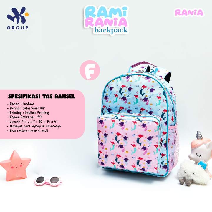 PO RAMI RANIA BACKPACK  CUSTOM NAME BY HK GRUP