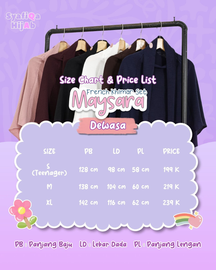 PO FRENCH KHIMAR SET MAYSARA DEWASA BY SYAFIQA HIJAB