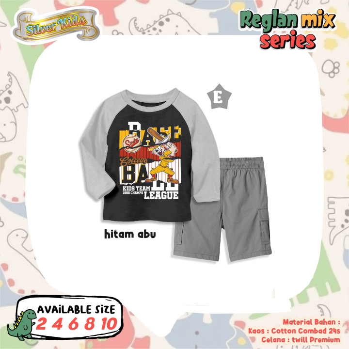PO SET CARGO REGLAN MIX SERIES BY SILVER KIDS