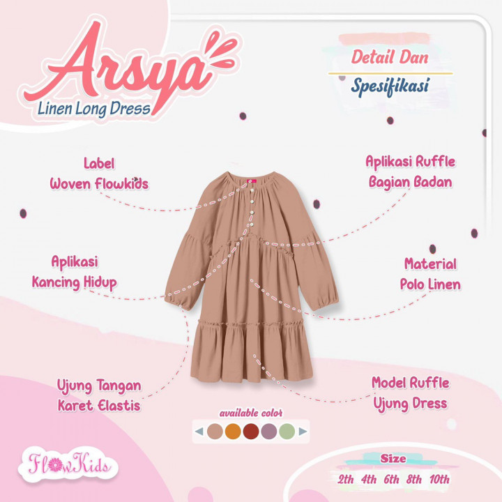 ARSYA LINEN LONG DRESS BY FLOW KIDS