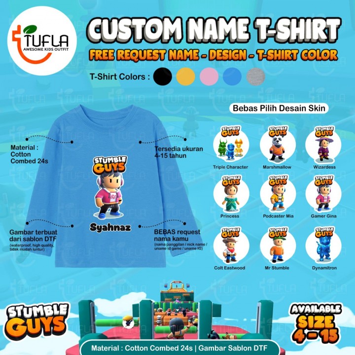 PO CUSTOM NAME T-SHIRT LONG SLEEVE BY TUFLA