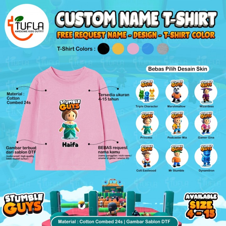 PO CUSTOM NAME T-SHIRT LONG SLEEVE BY TUFLA