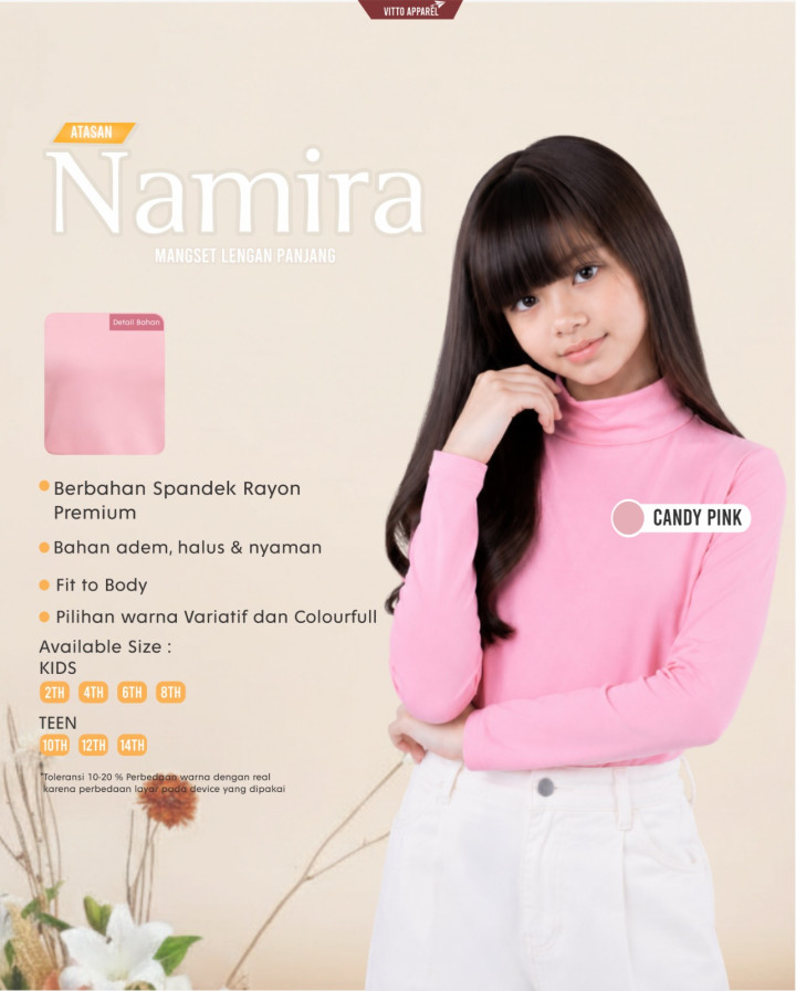 PO NAMIRA MANSET ANAK PANJANG BY VITTO APPAREL