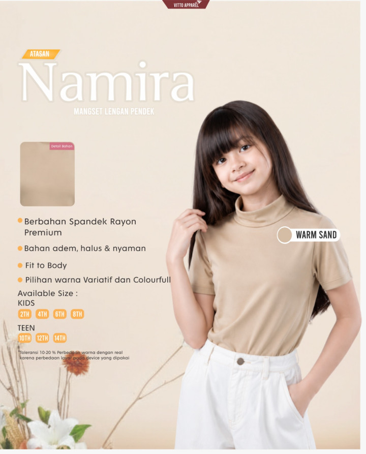 PO NAMIRA MANSET ANAK PENDEK BY VITTO APPAREL