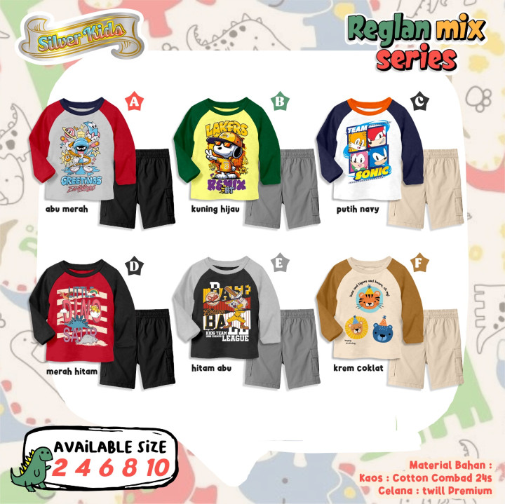PO SET CARGO REGLAN MIX SERIES BY SILVER KIDS