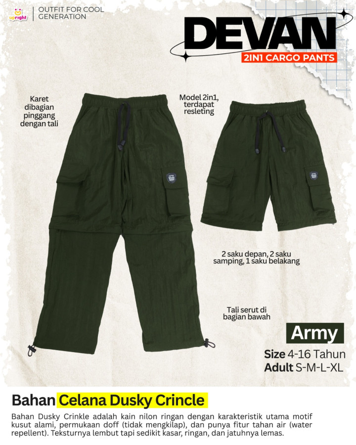 PO DEVAN 2IN1 CARGO PANTS BY UPRIGHT