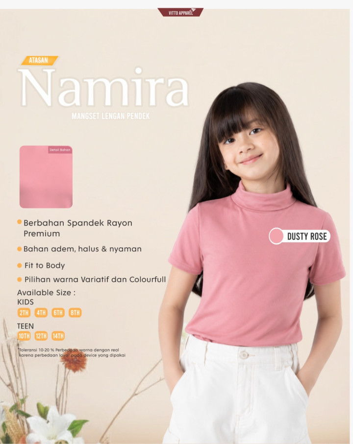 PO NAMIRA MANSET ANAK PENDEK BY VITTO APPAREL